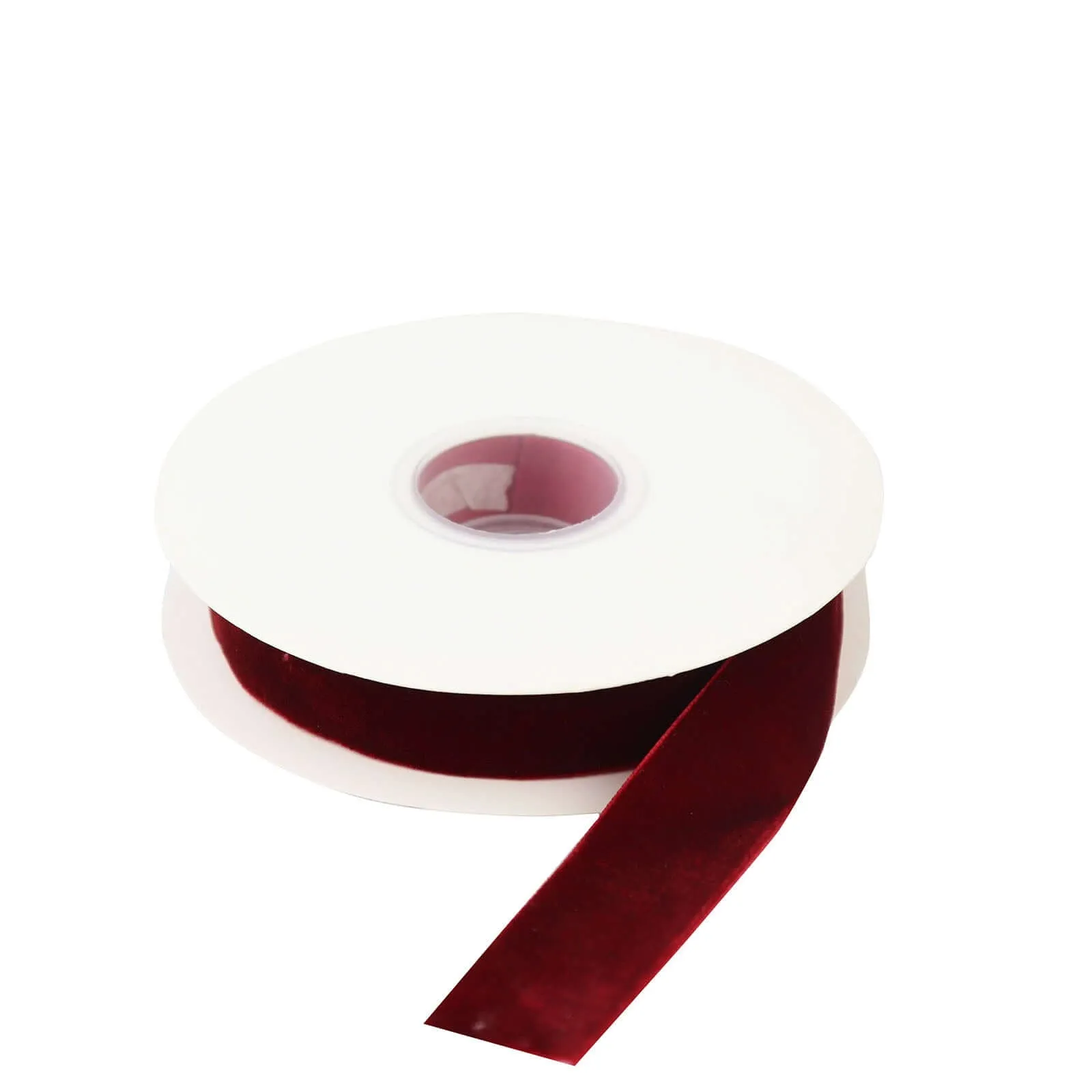 10 Yards Burgundy 1" Velvet Single Faced Ribbon Spool, DIY Craft Supplies, Velvet and Nylon Ribbon Roll