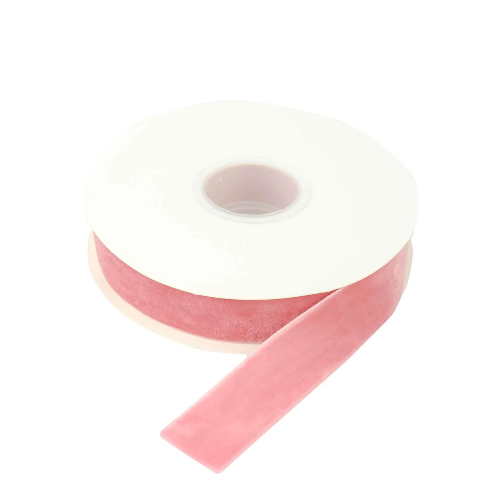 10 Yards Dusty Rose 1" Velvet Single Faced Ribbon Spool, DIY Craft Supplies, Velvet and Nylon Ribbon Roll