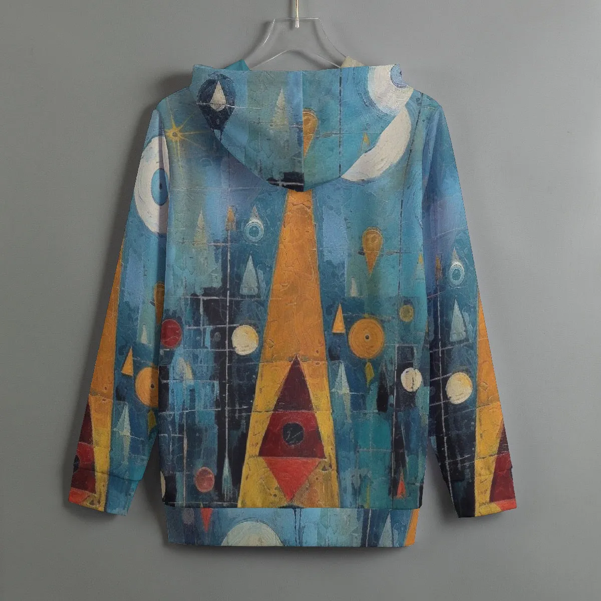 161 All-Over Print Women's Pullover Hoodie With Drawstring blue abstract, print