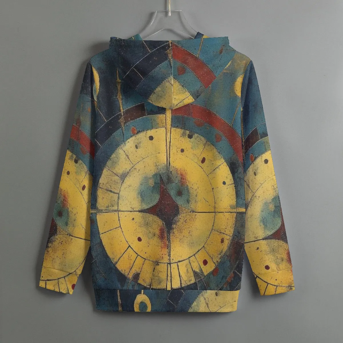 163 All-Over Print Women's Pullover Hoodie With Drawstring clock, abstract, print