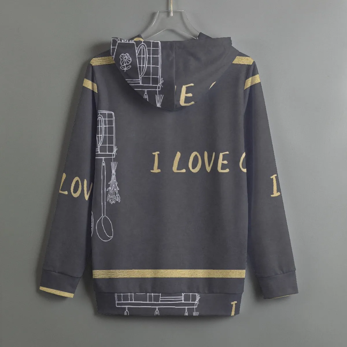 168. All-Over Print Women's Pullover Hoodie With Drawstring cooking print