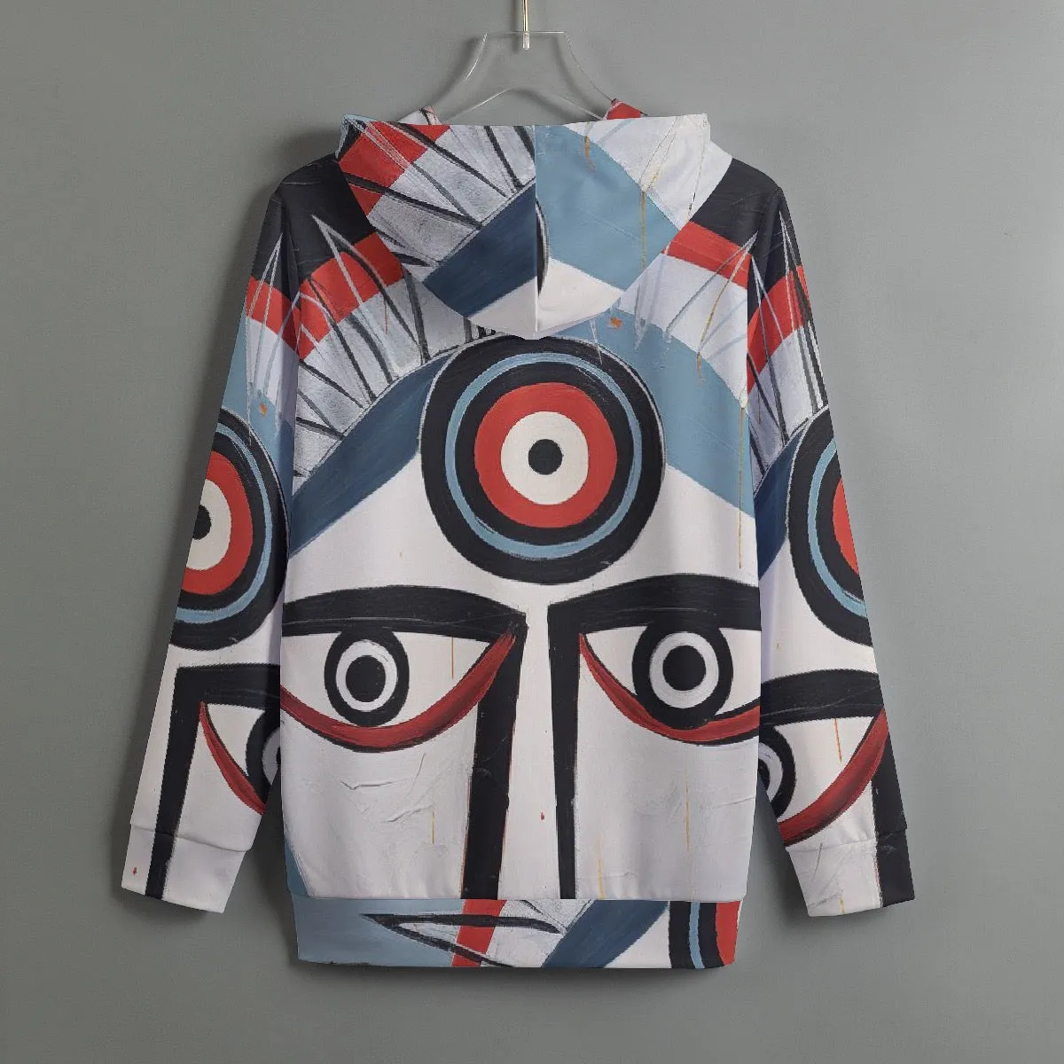 170 All-Over Print Women's Pullover Hoodie With Drawstring face, abstract, print