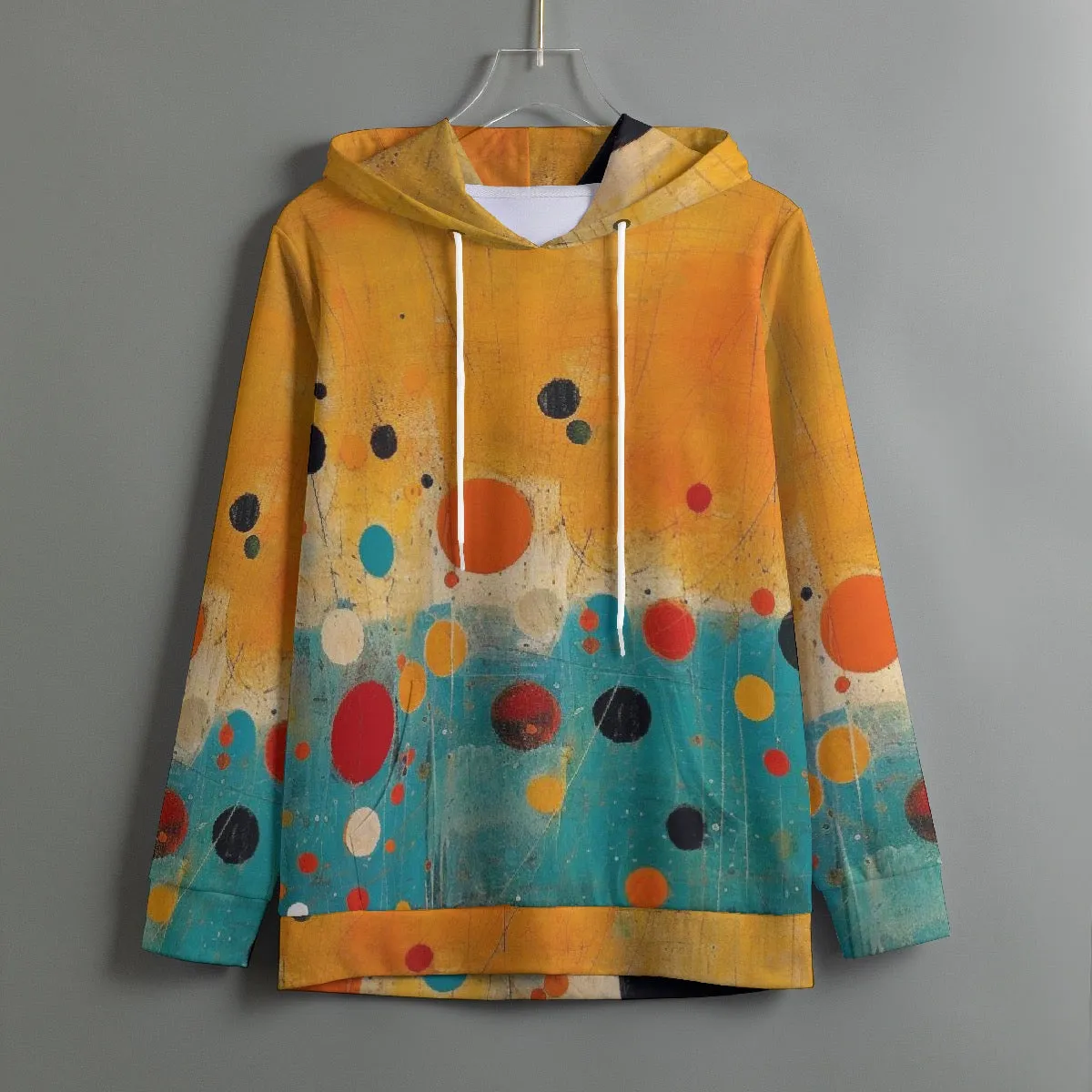 182. All-Over Print Women's Pullover Hoodie With Drawstring circle abstract print