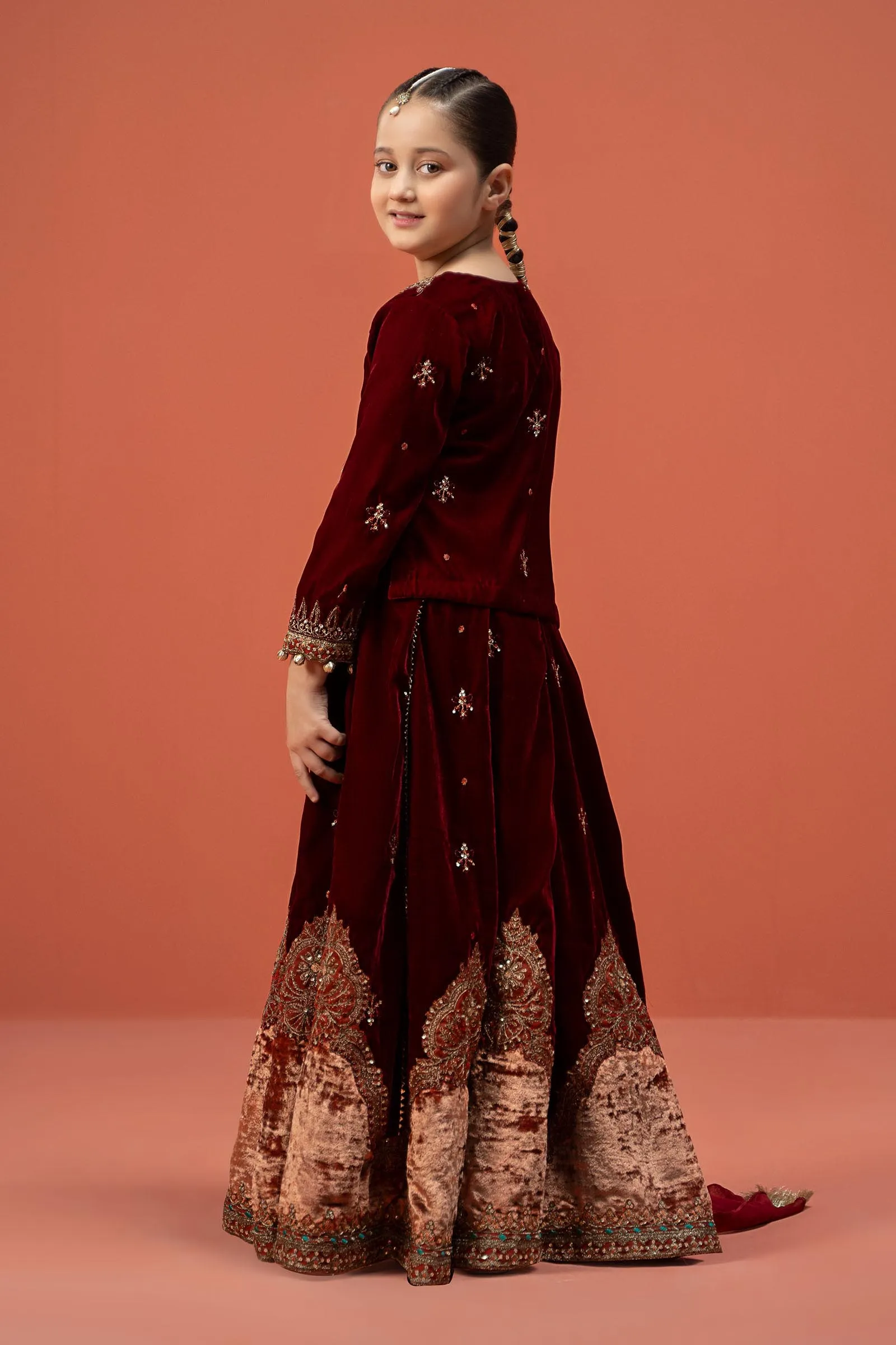 3 Piece Embroidered Velvet Suit | MKS-W24-14