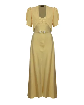 30s Alice Bias Cut Midi Dress and Bolero - Sahara