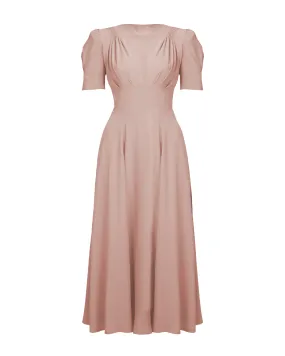 40s 'Girl Friday' Midi Dress - Blush