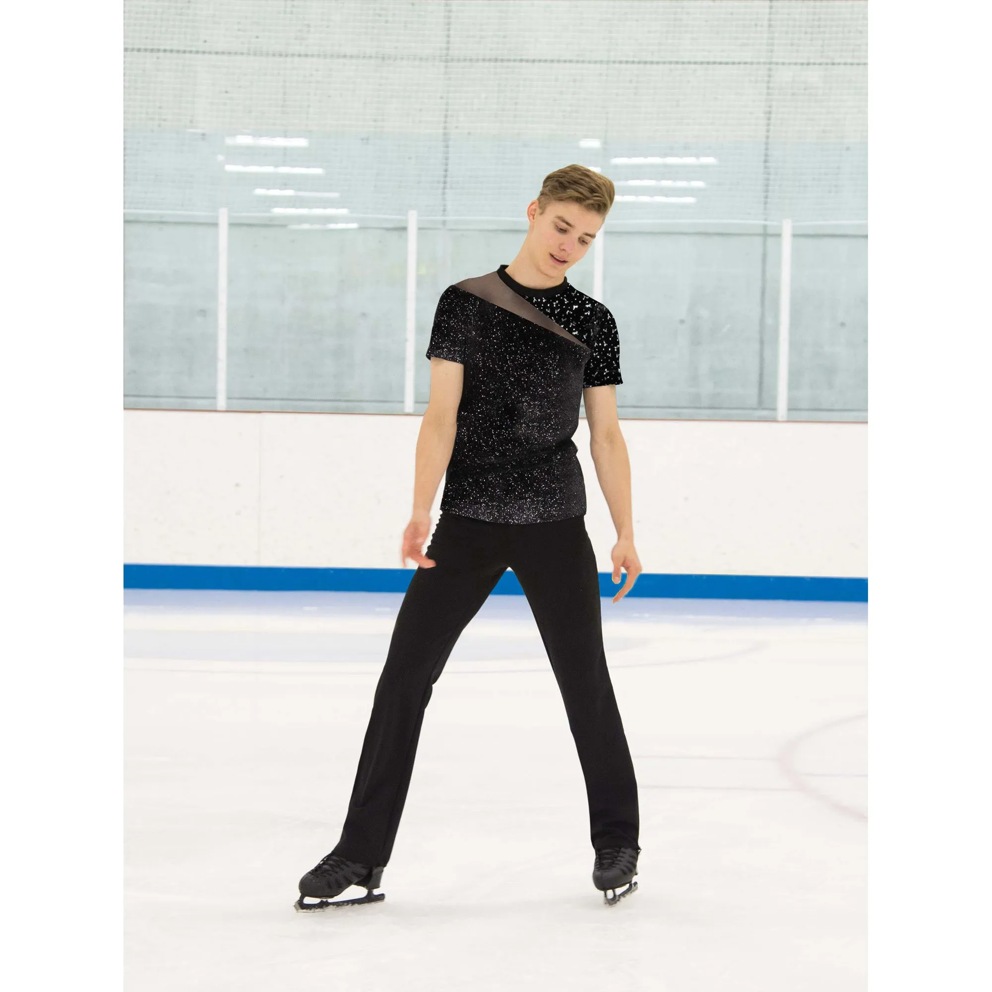 841 Competition Figure Skating Men's Silver Slice Top