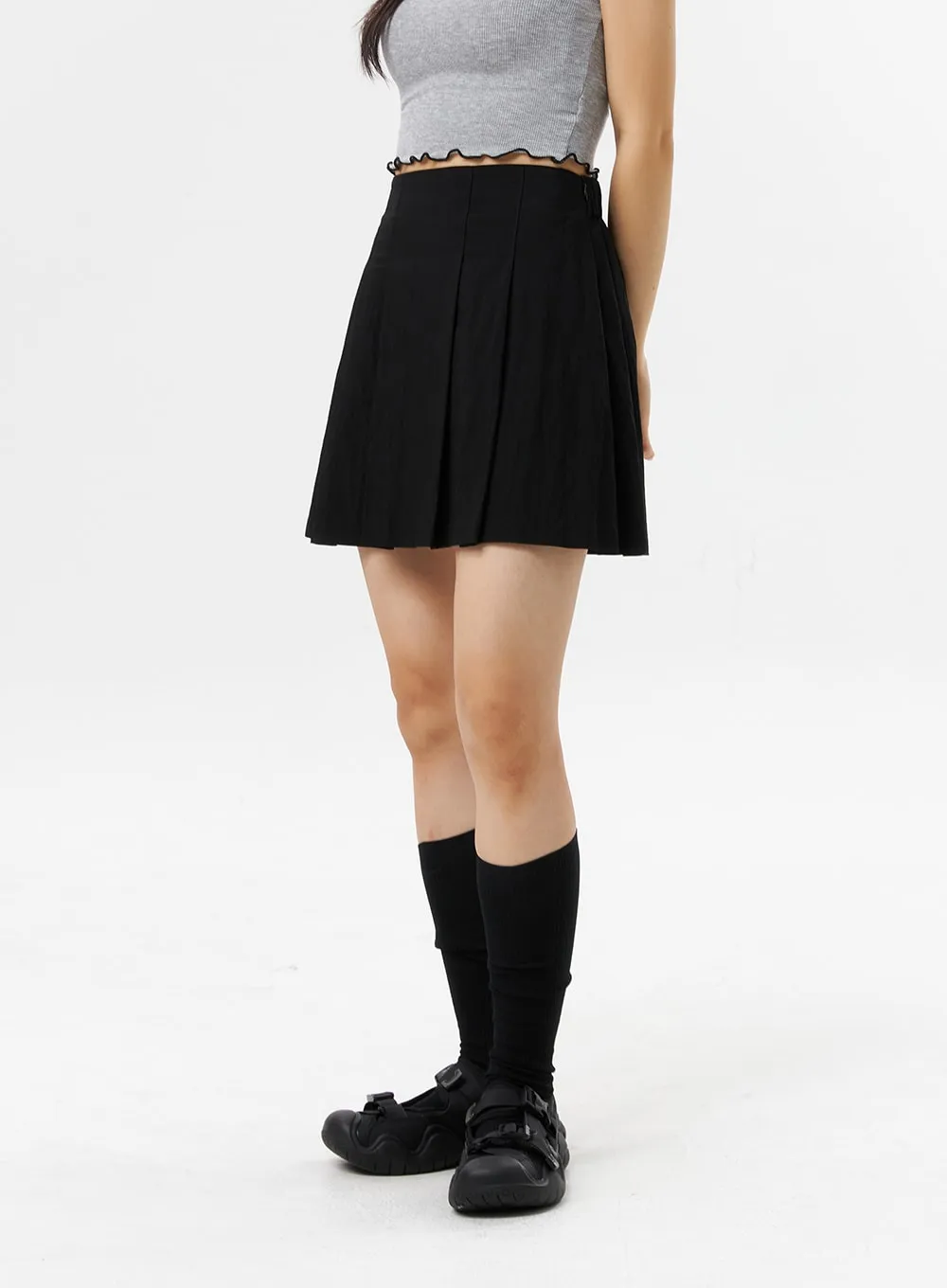 A-Line Pleated Mini Skirt OL318