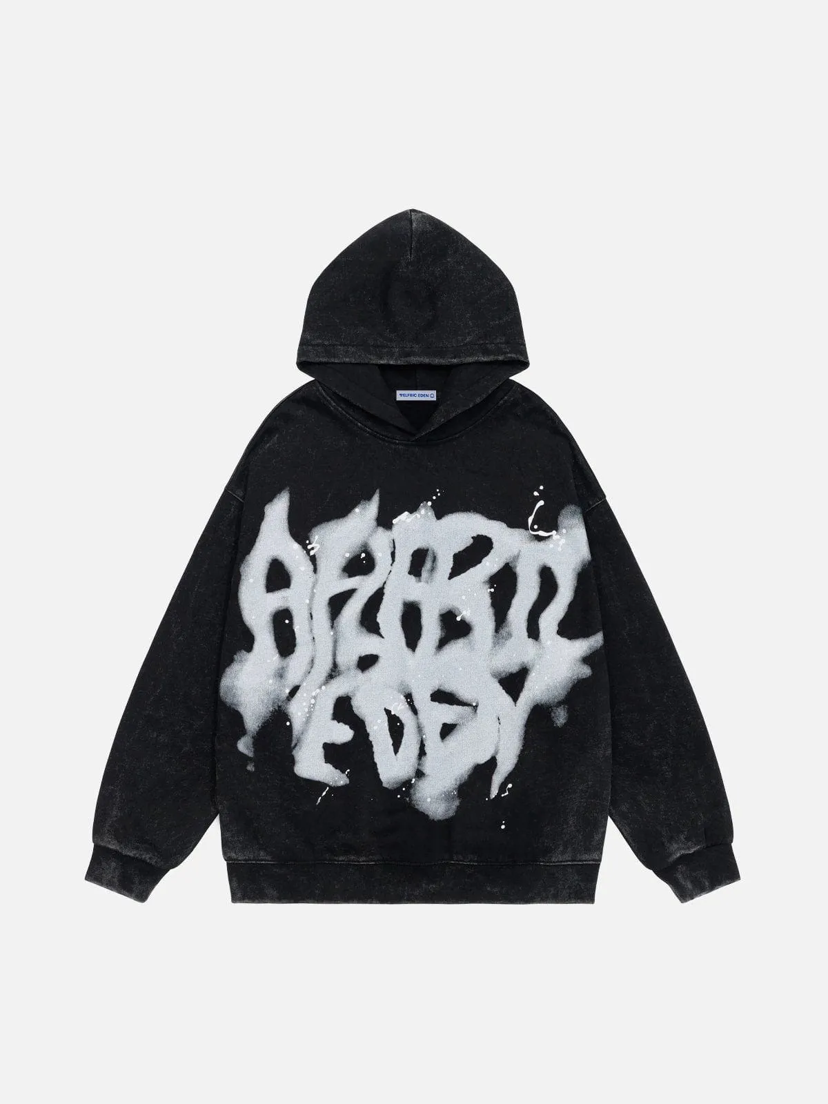 Aelfric Eden Abstract Print Washed Hoodie