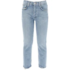 Agolde high-waisted straight cropped jeans in the