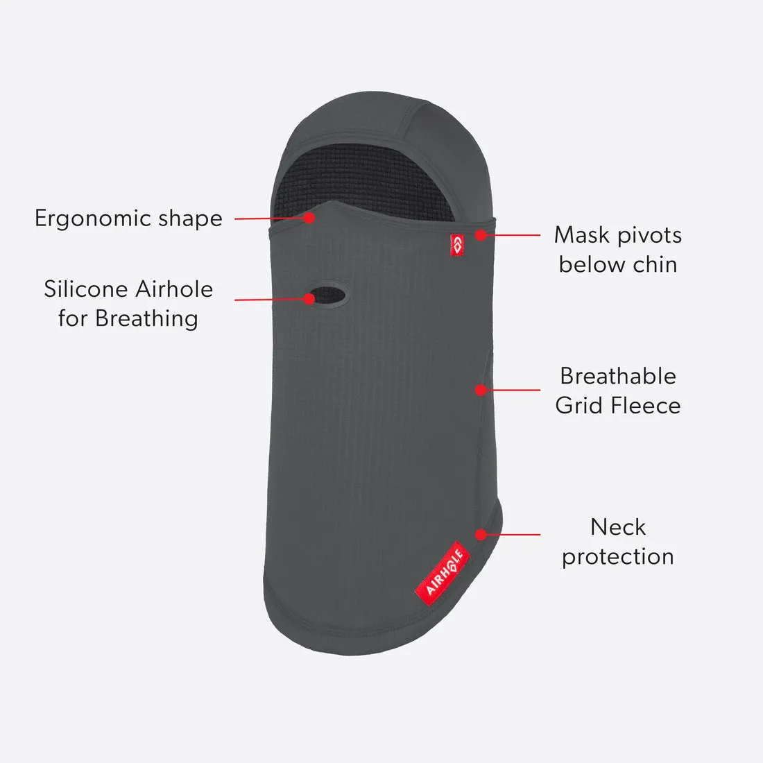 Airhole Balaclava Full Hinge Waffle-Charcoal