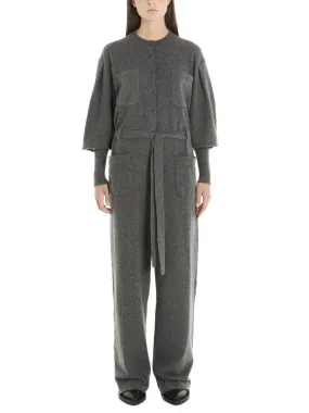 Alberta Ferretti Belted Balloon Sleeve Jumpsuit