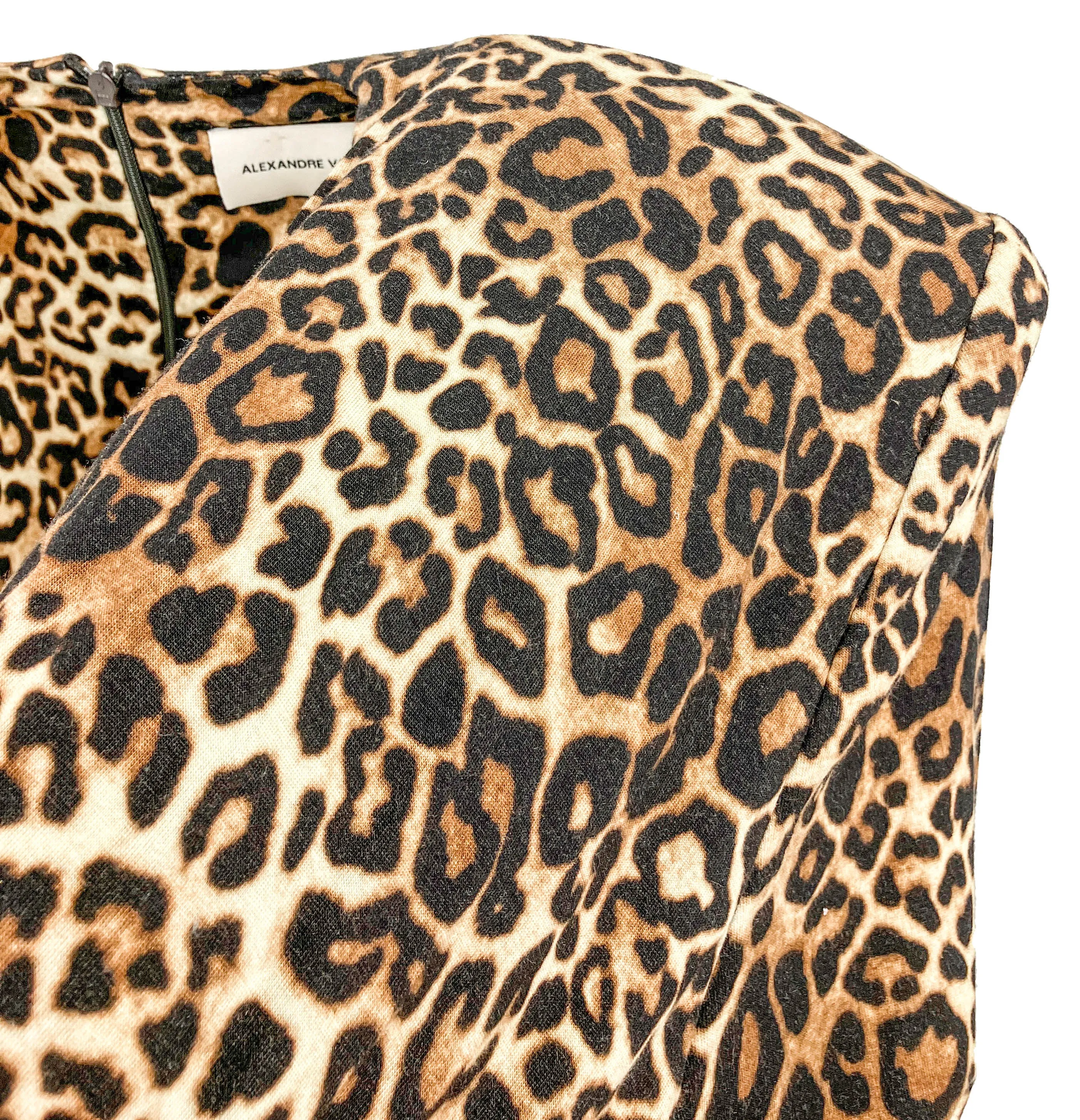 Alexandre Vauthier Leopard Print Jersey Dress in Brown