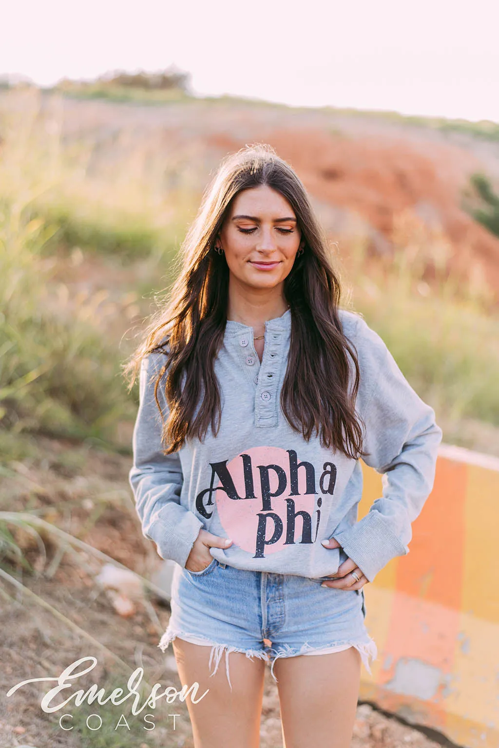 Alpha Phi Thermal Long Sleeve Henley