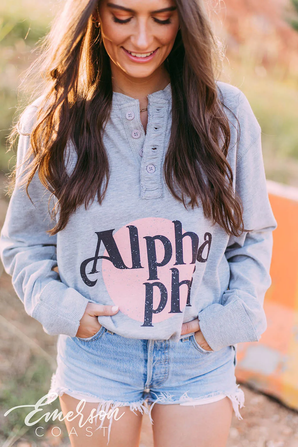 Alpha Phi Thermal Long Sleeve Henley