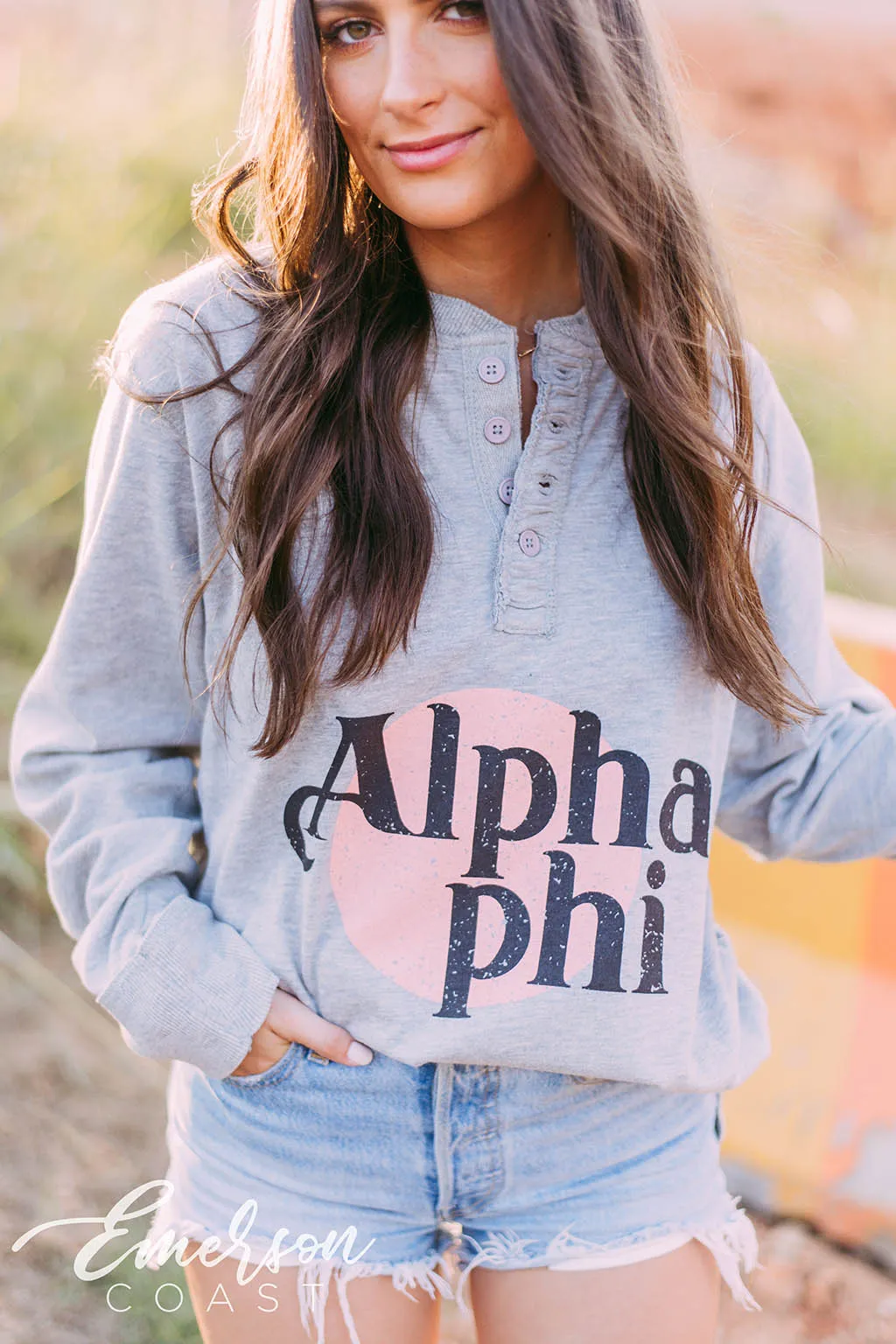 Alpha Phi Thermal Long Sleeve Henley