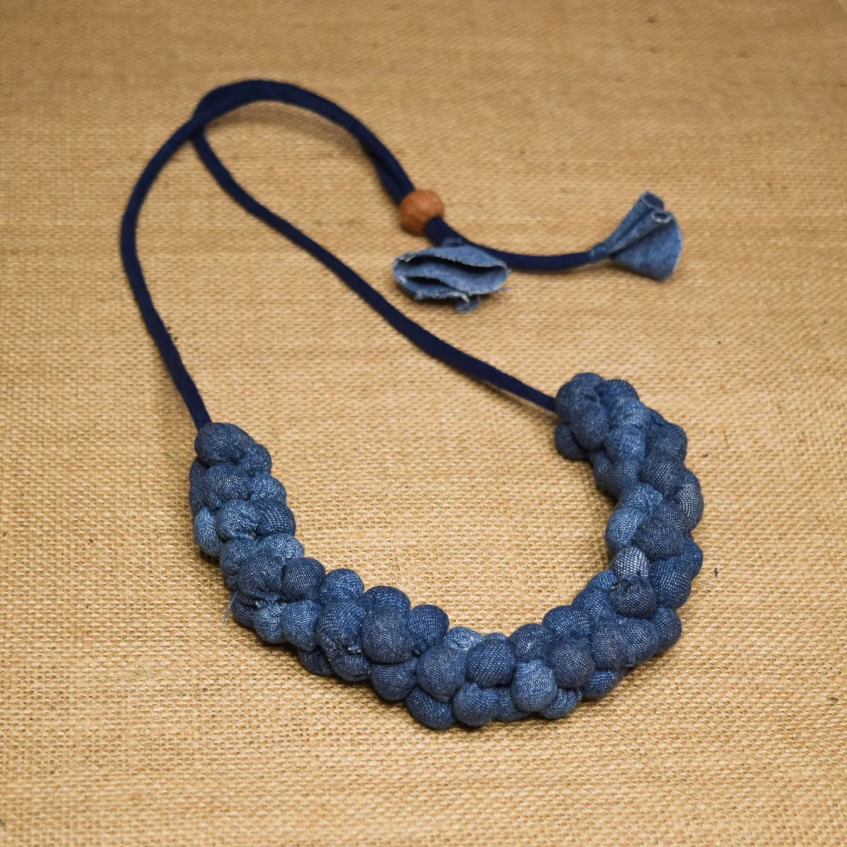 Ameya-Upcycled Denim Necklace by Dwij