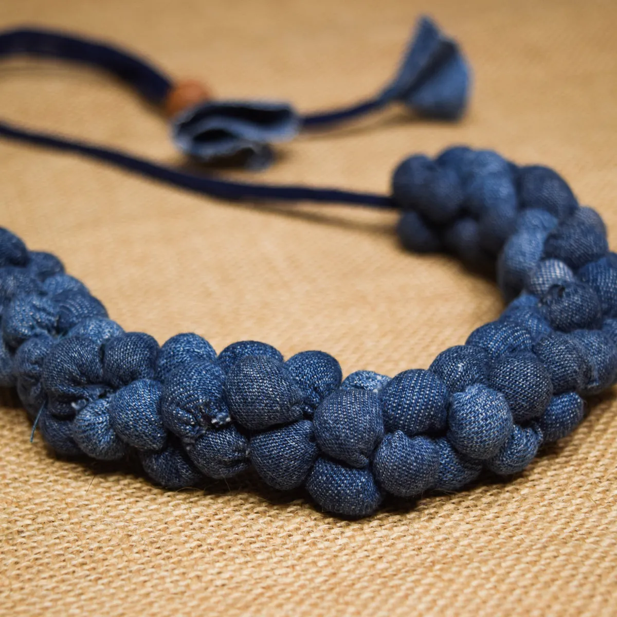 Ameya-Upcycled Denim Necklace by Dwij