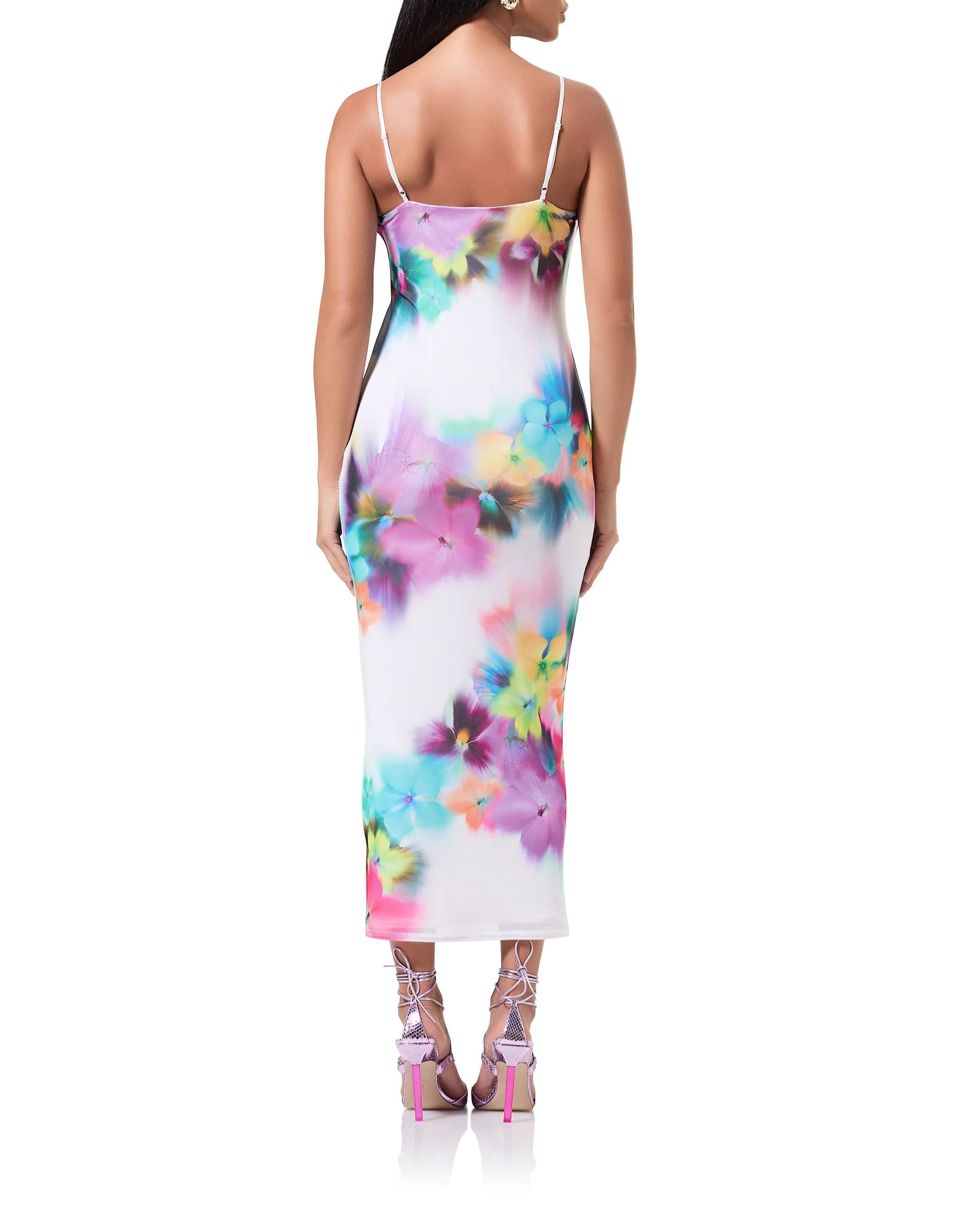 Amina Mesh Dress - Blur Pansy