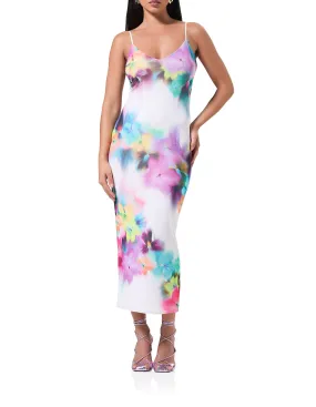 Amina Mesh Dress - Blur Pansy