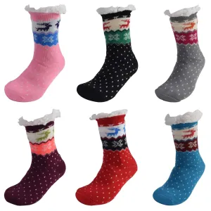 AMOS Ladies Warm Thick Fluffy Winter Christmas Novelty Slipper Socks 4-7 UK Xmas Gift