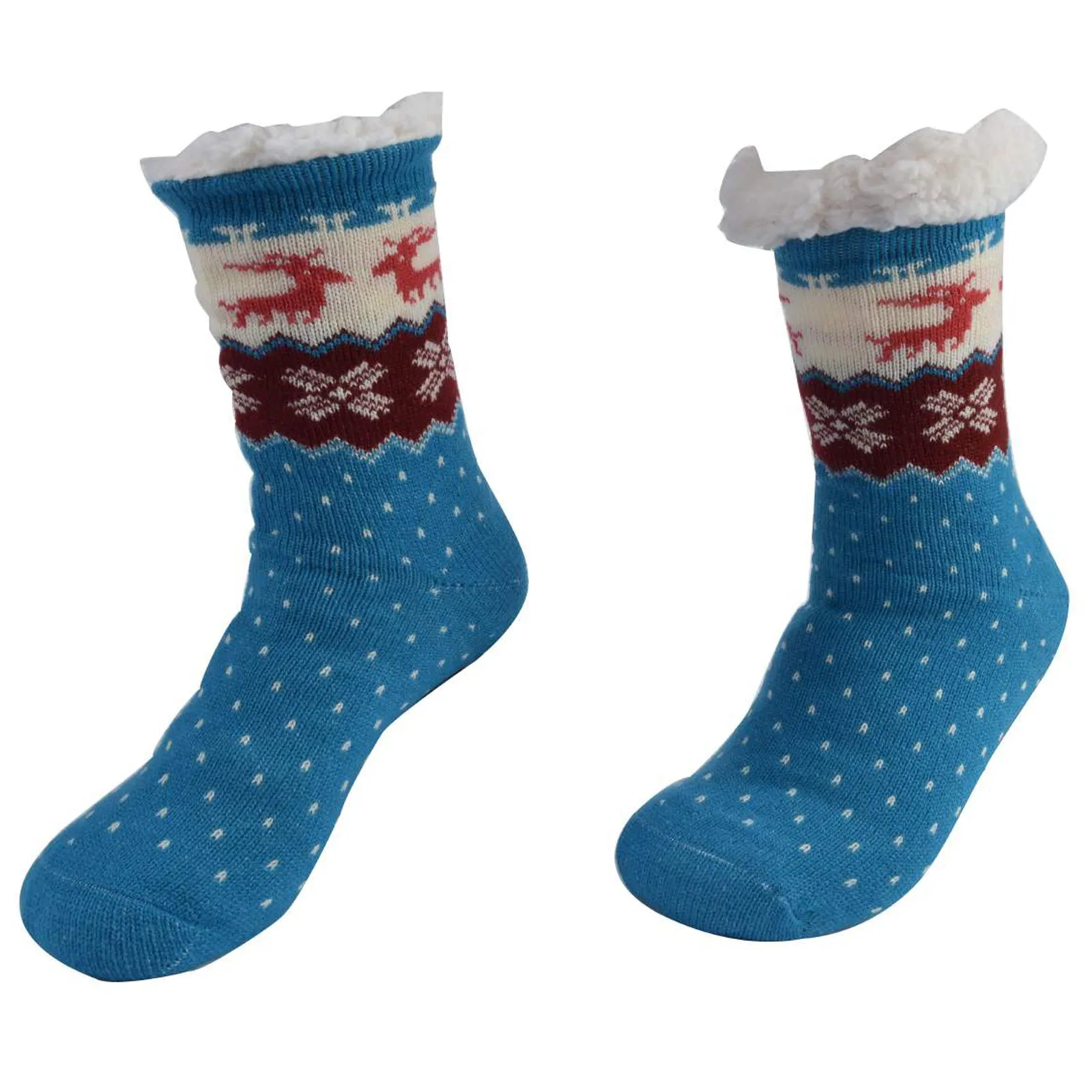 AMOS Ladies Warm Thick Fluffy Winter Christmas Novelty Slipper Socks 4-7 UK Xmas Gift