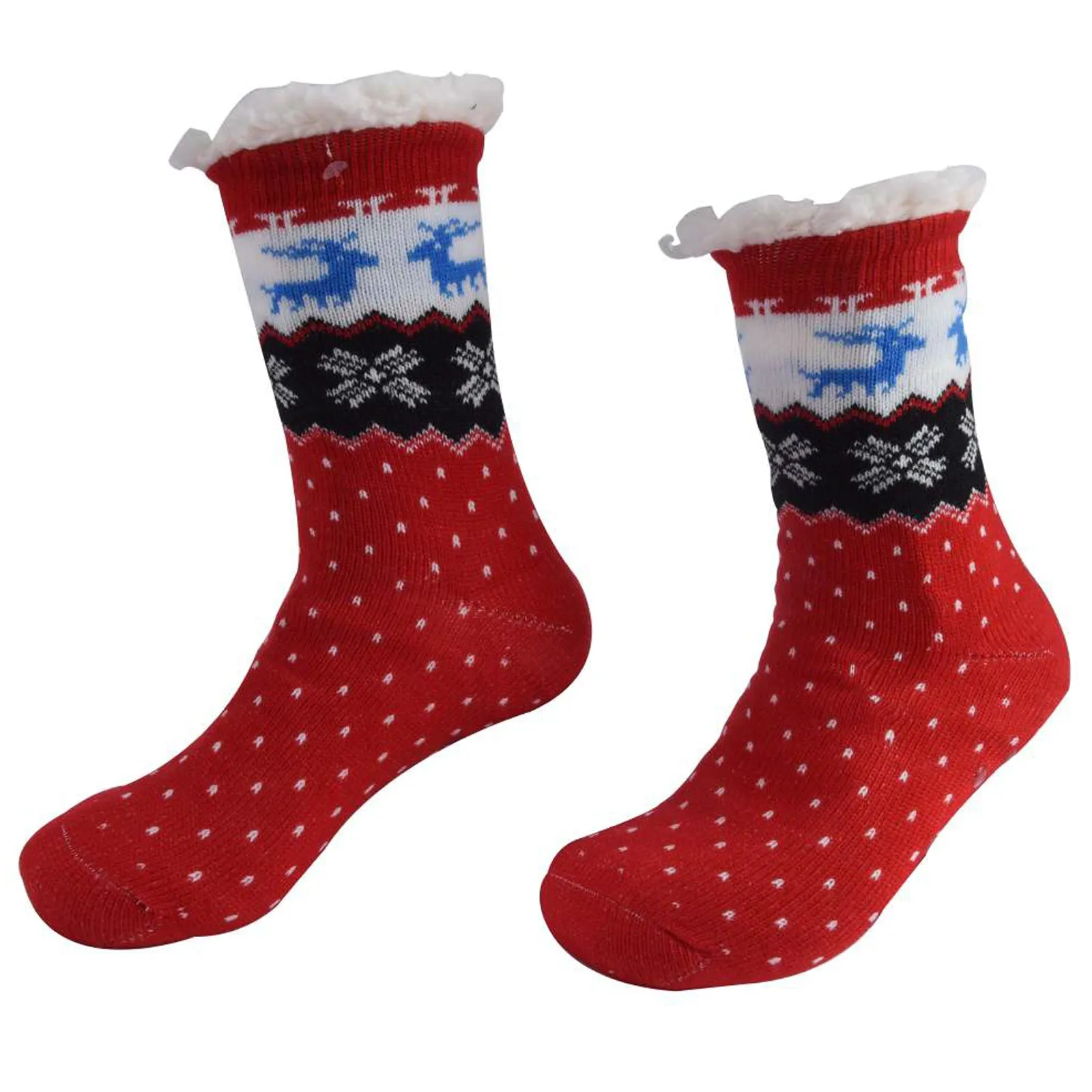 AMOS Ladies Warm Thick Fluffy Winter Christmas Novelty Slipper Socks 4-7 UK Xmas Gift