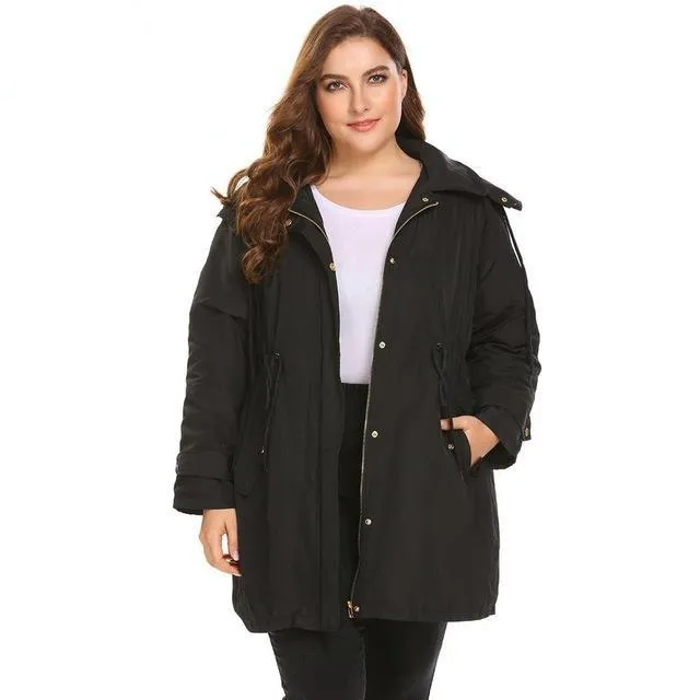 ANALUKE  Puffer Casual Removable Hooded Thickened Coat