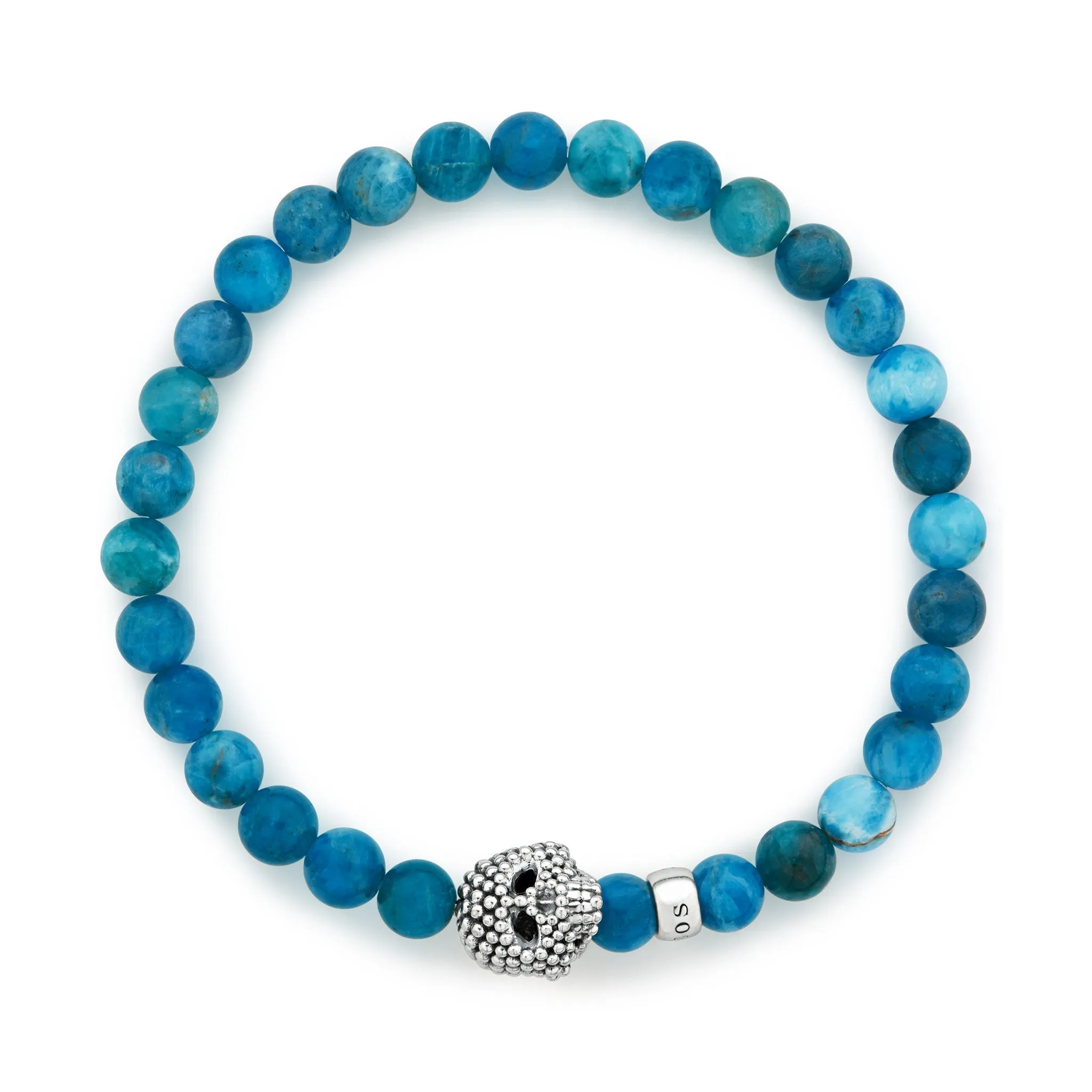 Anthem Blue Apatite Skull Bracelet