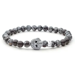 Anthem Snowflake Obsidian Skull Bracelet