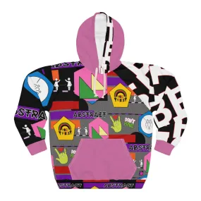 AOP Unisex Pullover Hoodie WORDS & ABSTRACT PINK