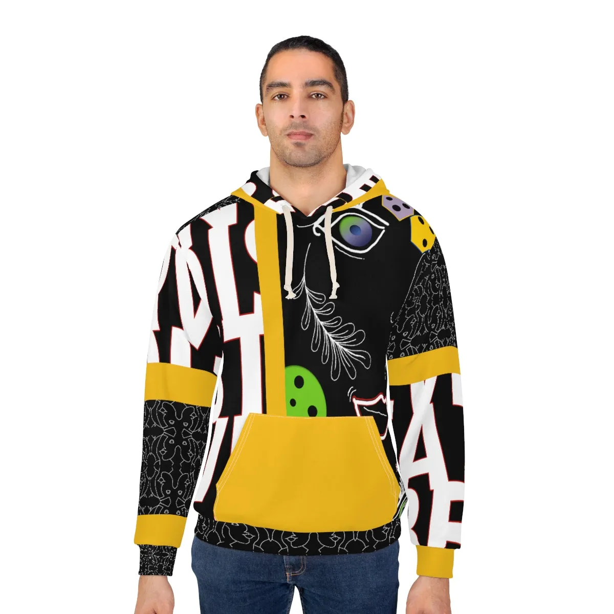 AOP Unisex Pullover Hoodie YELLOVER HERE