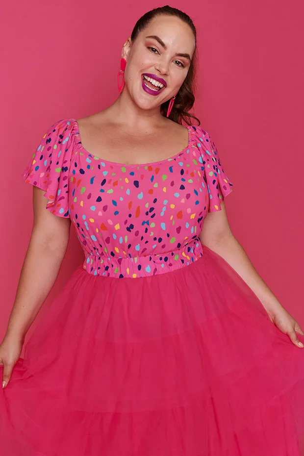 Aspen Pink Confetti Dress