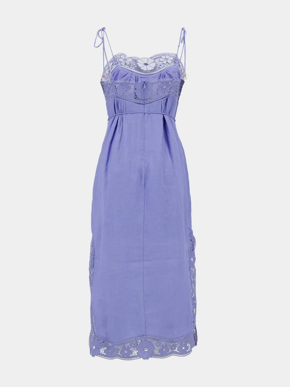 August Broderie Slip Blue Midi Dress