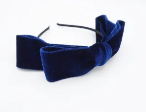 basic velvet layered bow headband thin hairband women hair accessory