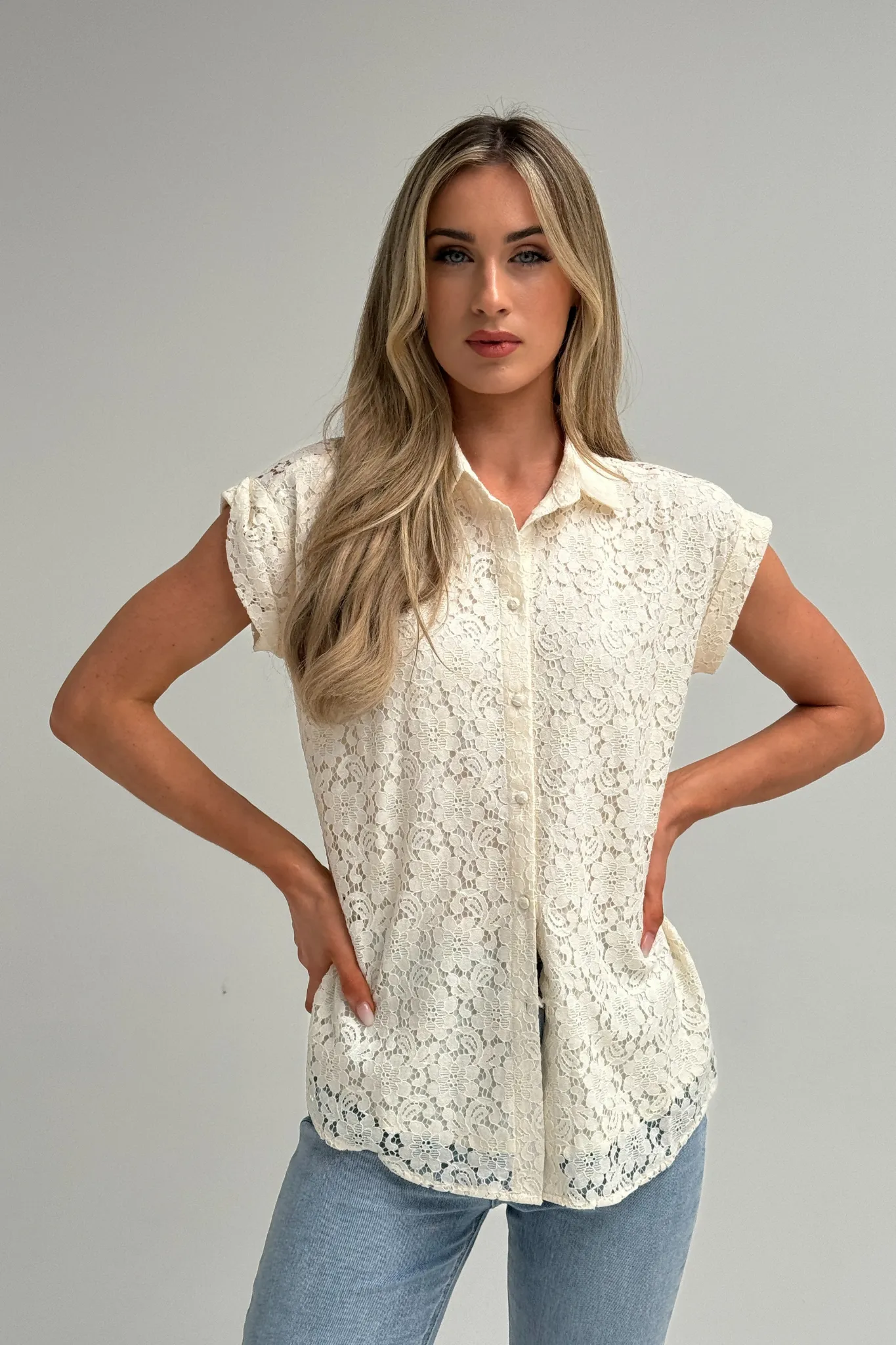 Becca Lace Shirt In Cream