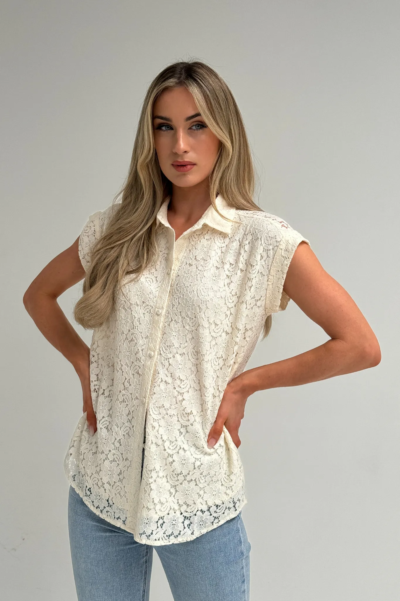 Becca Lace Shirt In Cream