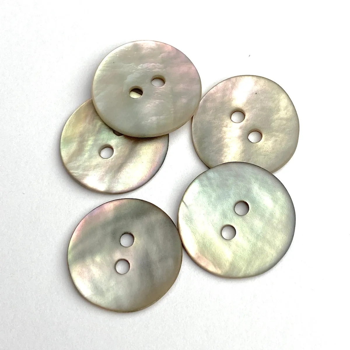 Beige Velvet Pastel Rainbow Agoya Shell 5/8" 2-hole Button, Pack of 8 for $7.20   #1215