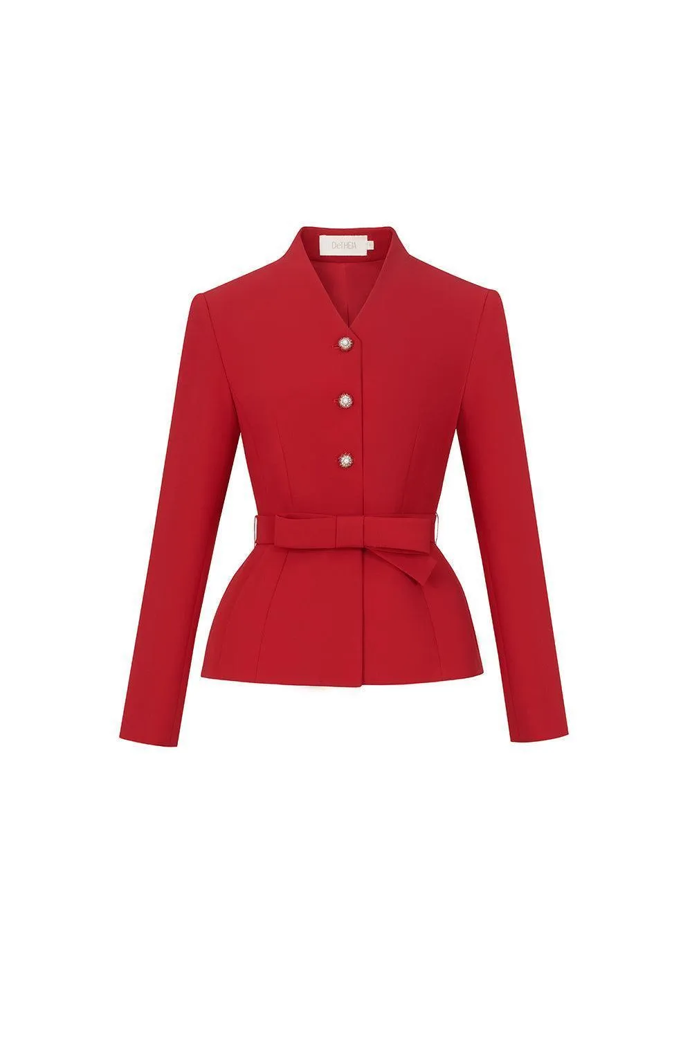 Bella Peplum V-Neck Polycotton Jacket