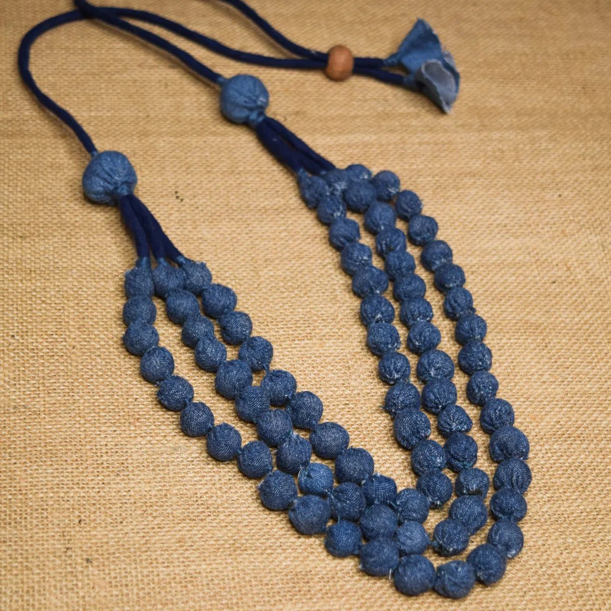 Bhaavini- Upcycled Denim Necklace by Dwij