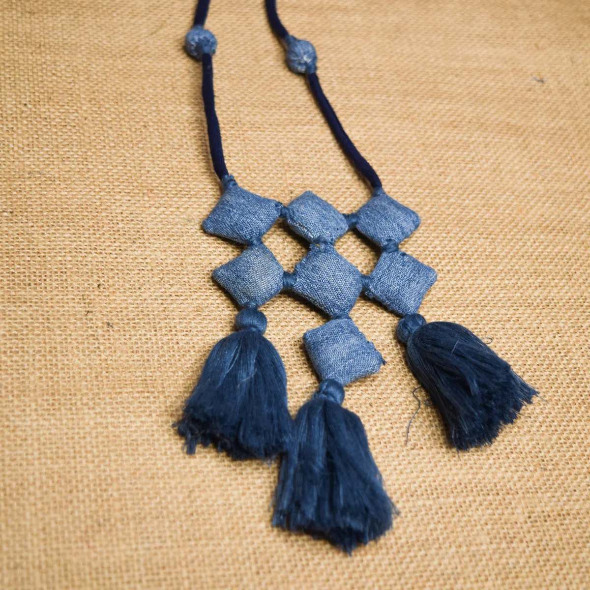 Bhavya- Upcycled Denim Necklace by Dwij