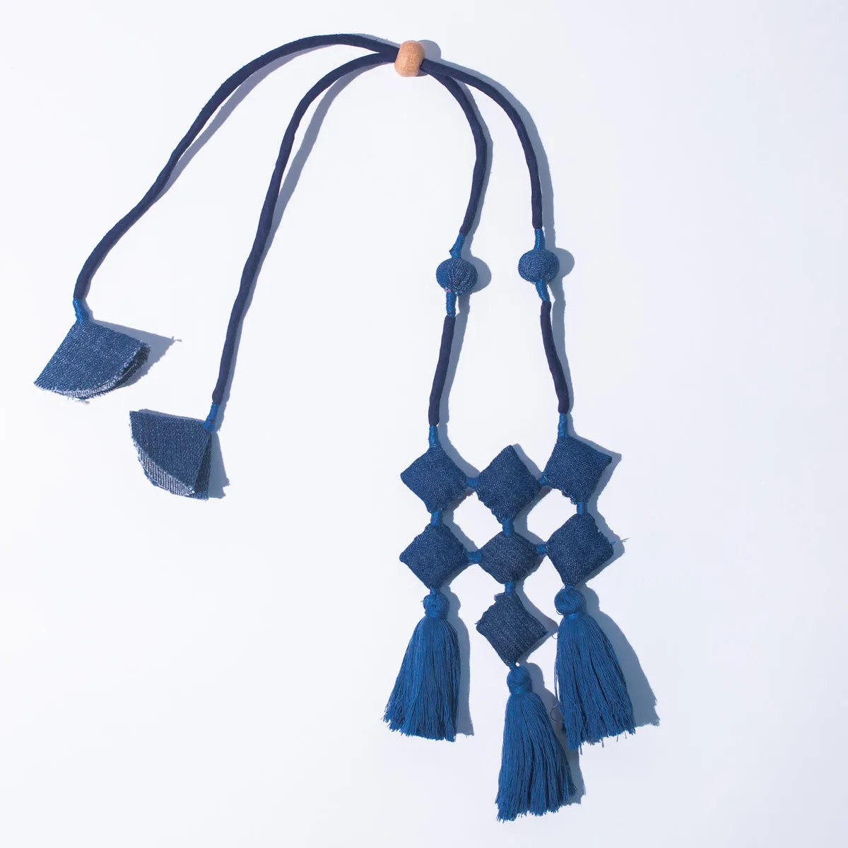 Bhavya- Upcycled Denim Necklace by Dwij