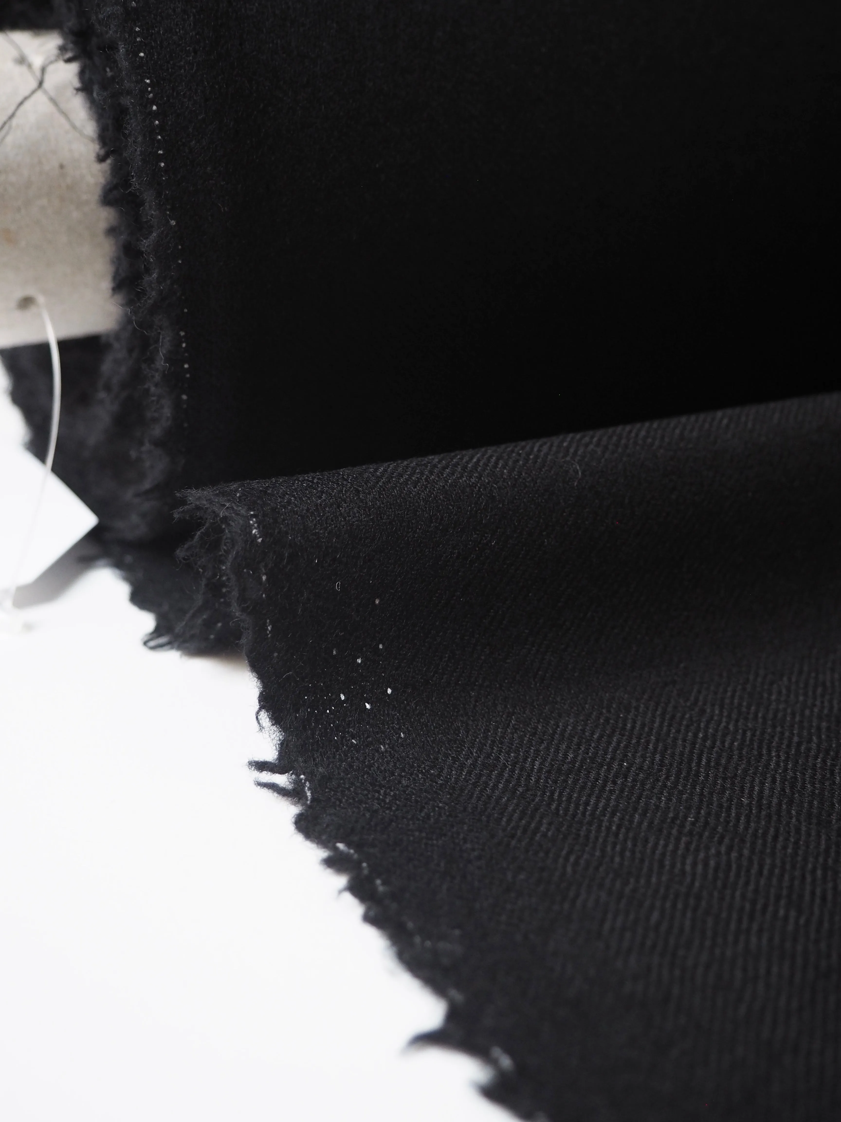 Black Cashmere Wool Twill