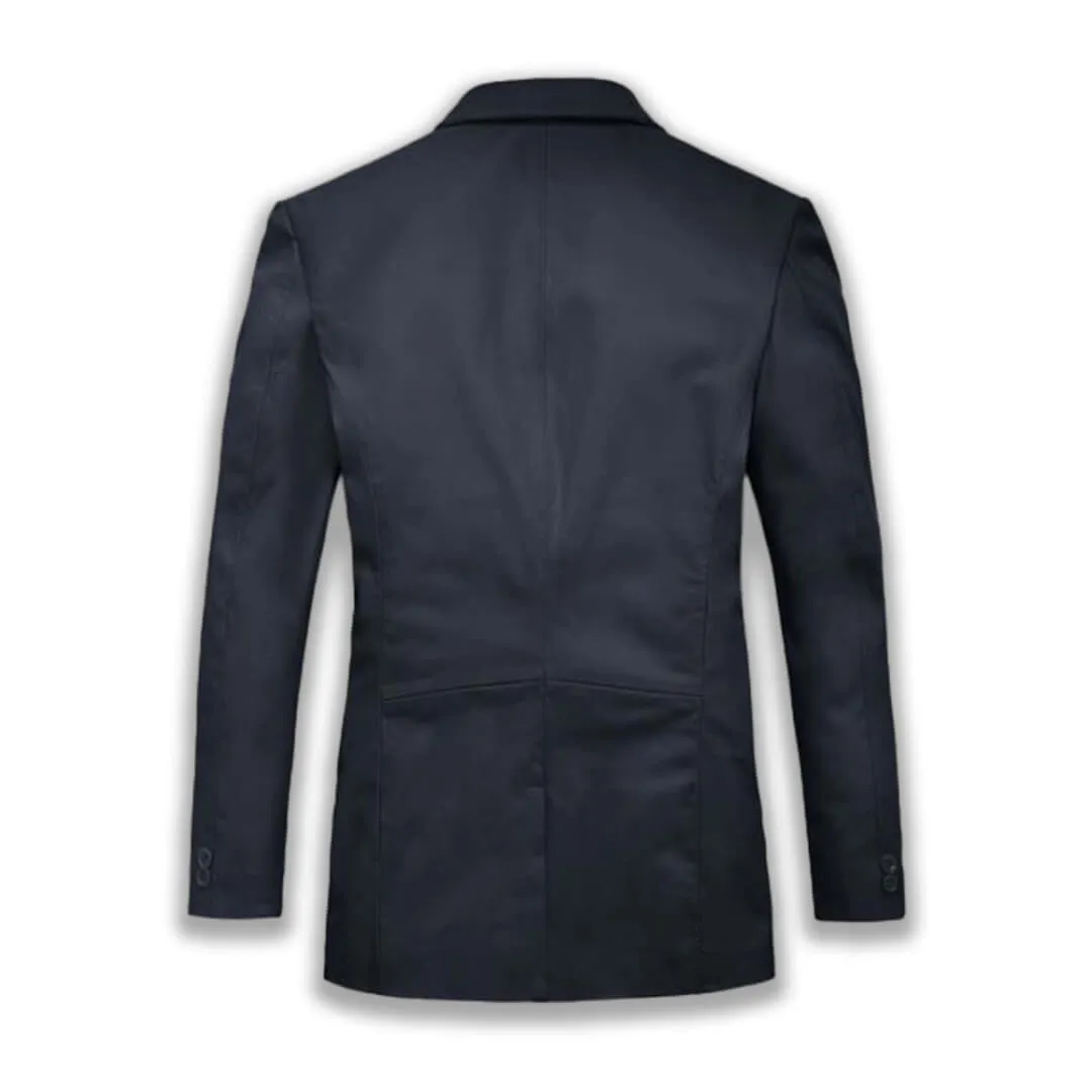 Black Lambskin Leather Blazer