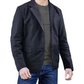 Black Lambskin Leather Blazer