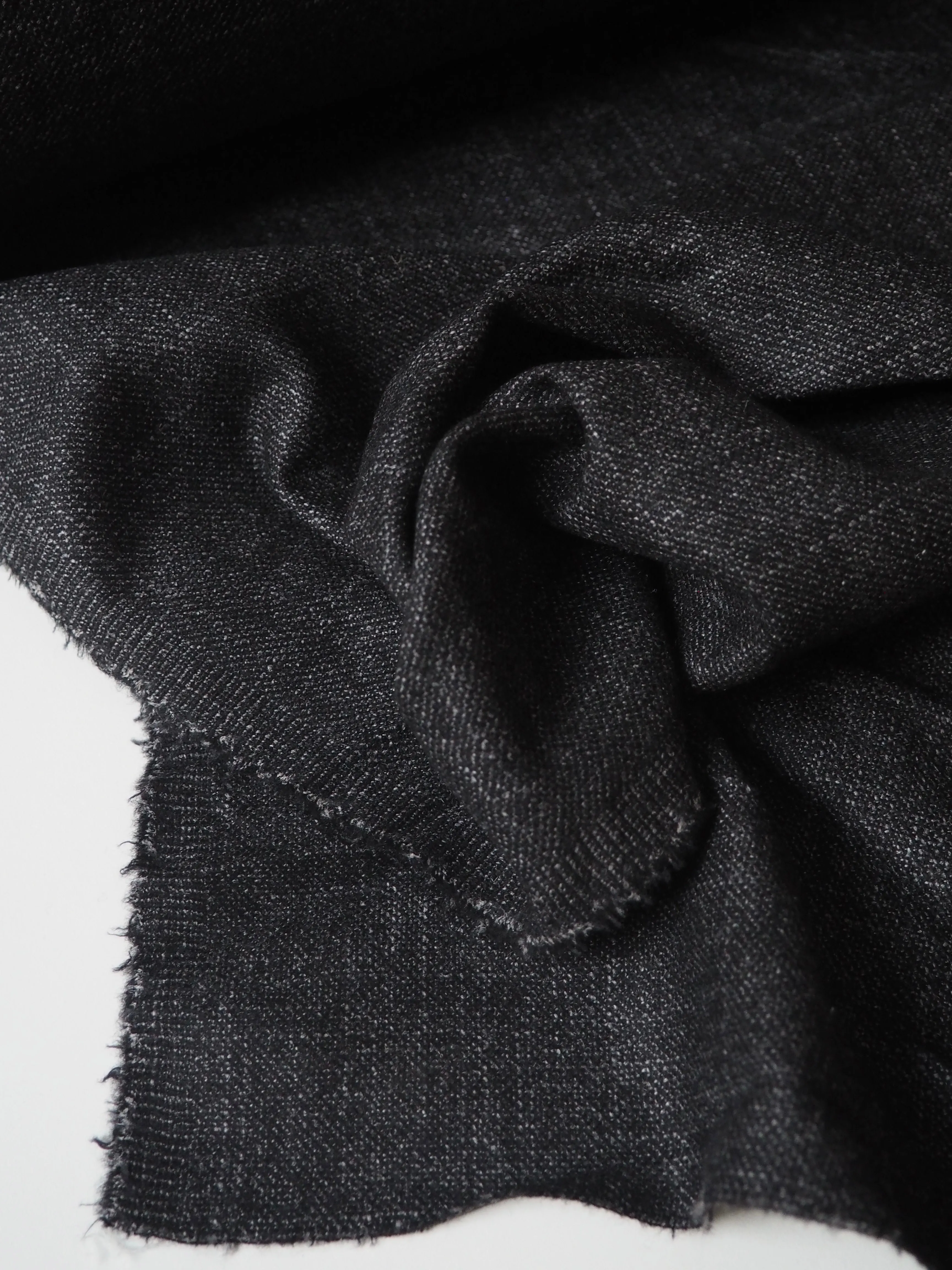 Black Marl Wool/Silk/Cashmere Suiting