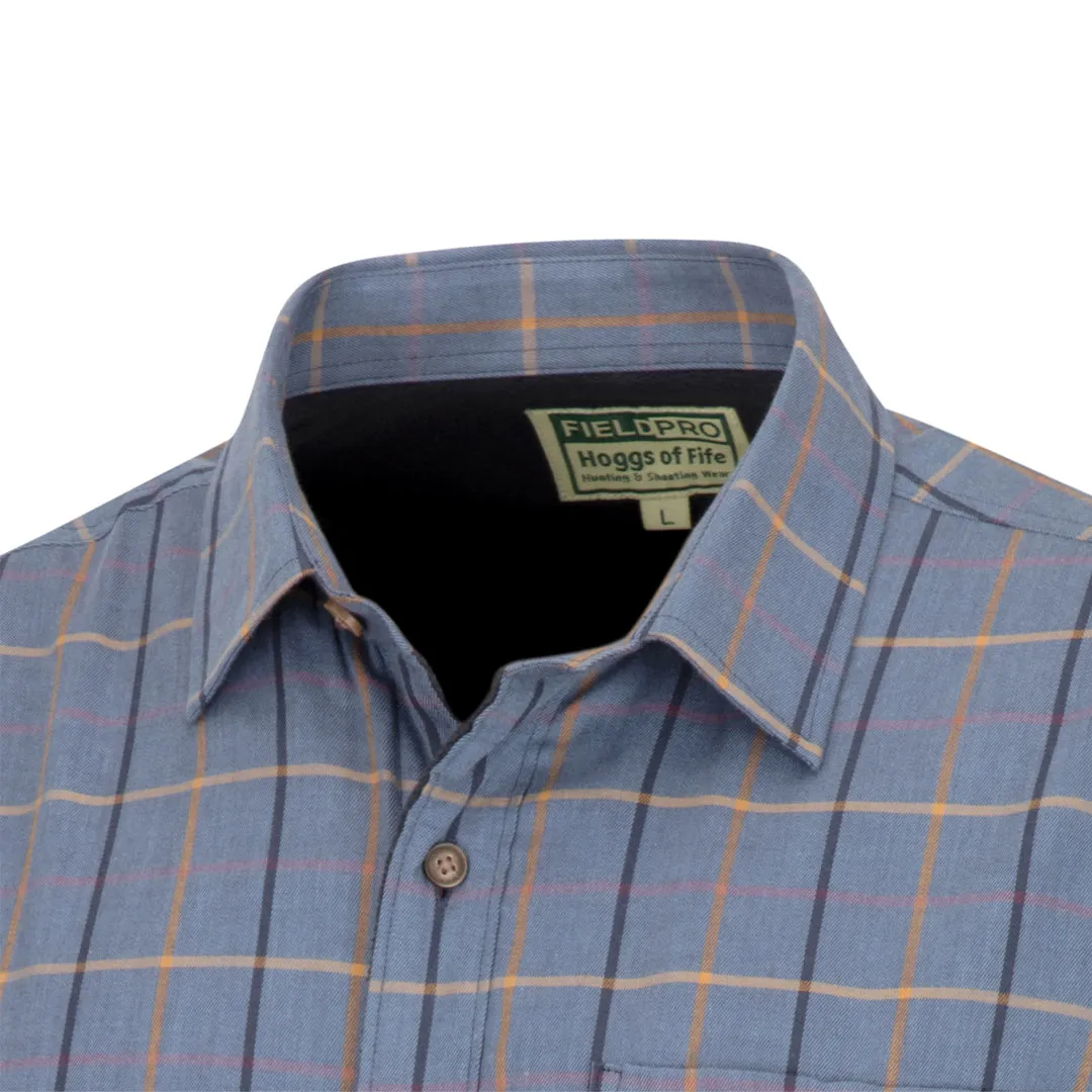 Blackthorn Micro-Fleece Lined Shirt Indigo Check by Hoggs of Fife