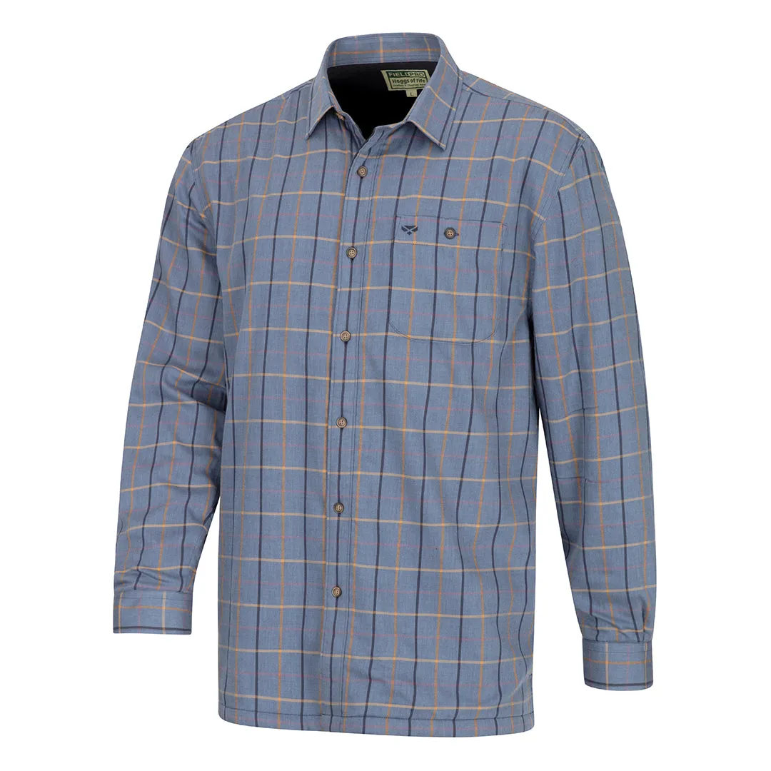 Blackthorn Micro-Fleece Lined Shirt Indigo Check by Hoggs of Fife