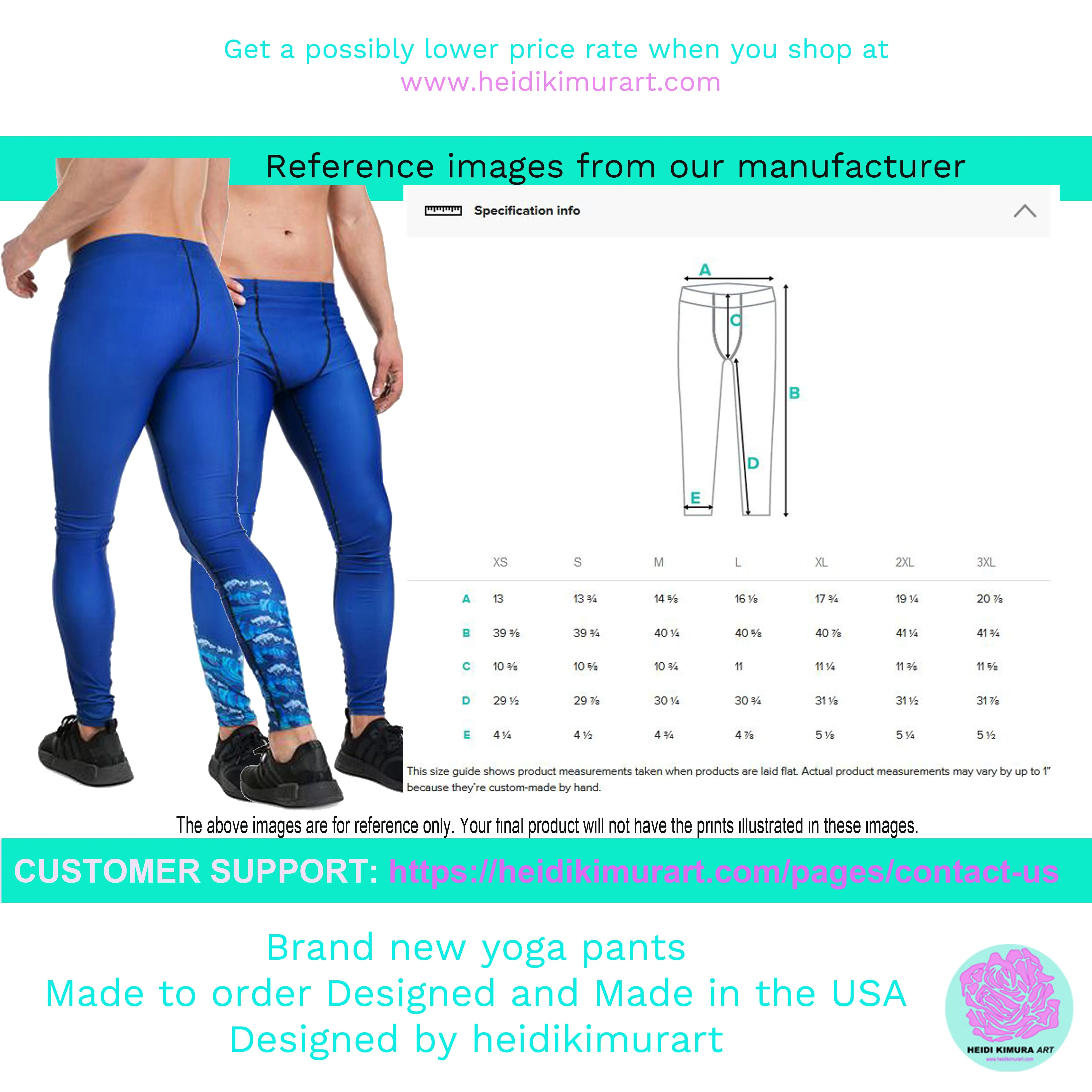 Blue French Bulldog Meggings, Cute Premium Men's Leggings Run Tights- Made in USA/EU