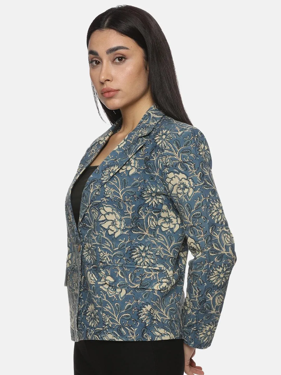 Blue Kalamkari Blazer